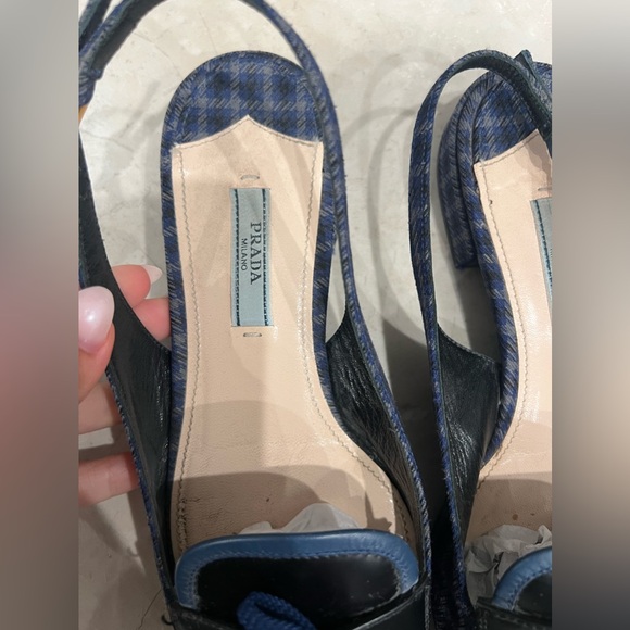 Prada leather and canvas pointy toe flats size 37 - Picture 2 of 5